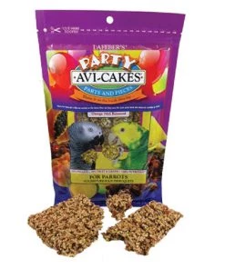 Lefeber's Three Blue Dogs Lafeber Party Cakes! Fruit Delight Avi-Cakes For Parrots 8oz