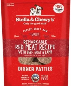 Three Blue Dogs Stella And Chewy's Remarkable Red Meat Freeze-Dried Raw Dinner Patties