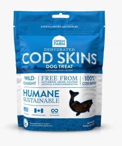 OPEN FARM Dehydrated Cod Skins Treat Three Blue Dogs