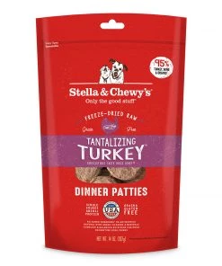 Stella And Chewy's Tantalizing Turkey Freeze-Dried Raw Dinner Patties Three Blue Dogs