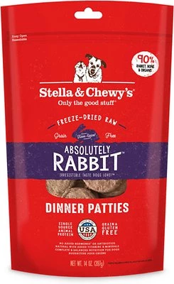 Stella And Chewy's Absolutely Rabbit Frozen Raw Dinner Patties Three Blue Dogs 4 Stella And Chewy's Absolutely Rabbit Frozen Raw Dinner Patties Three Blue Dogs