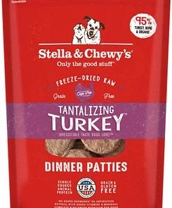 Three Blue Dogs Stella And Chewy's Tantalizing Turkey Frozen Raw Dinner Patties