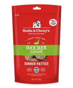 Stella And Chewy's Duck Duck Goose Freeze-Dried Raw Dinner Patties Three Blue Dogs