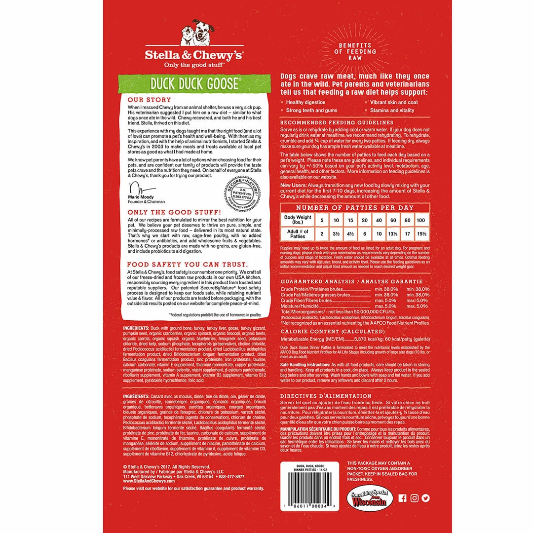 Stella And Chewy's Duck Duck Goose Freeze-Dried Raw Dinner Patties Three Blue Dogs 2 Stella And Chewy's Duck Duck Goose Freeze-Dried Raw Dinner Patties Three Blue Dogs