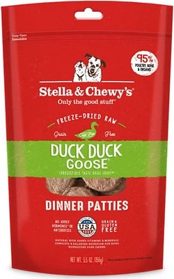 Stella And Chewy's Duck Duck Goose Freeze-Dried Raw Dinner Patties Three Blue Dogs 3 Stella And Chewy's Duck Duck Goose Freeze-Dried Raw Dinner Patties Three Blue Dogs