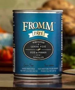 Fromm Whitefish & Lentil Pâté Dog Food Three Blue Dogs