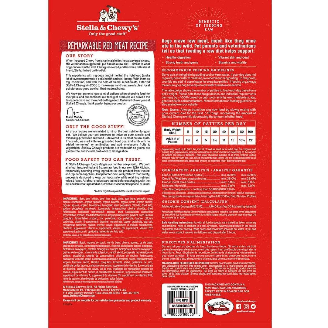 Three Blue Dogs Stella And Chewy's Remarkable Red Meat Freeze-Dried Raw Dinner Patties 4 Three Blue Dogs Stella And Chewy's Remarkable Red Meat Freeze-Dried Raw Dinner Patties