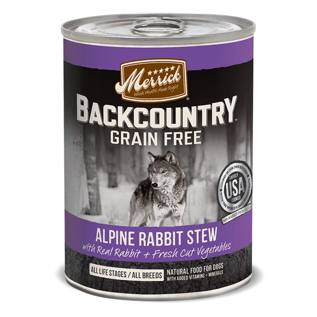 Merrick Backcountry Grain Free Alpine Rabbit Stew Wet Dog Food 1 Merrick Backcountry Grain Free Alpine Rabbit Stew Wet Dog Food