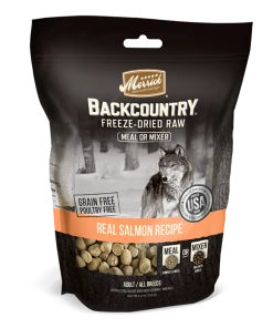 Merrick Backcountry Freeze-Dried Raw Meal Mixer Real Salmon Recipe Three Blue Dogs