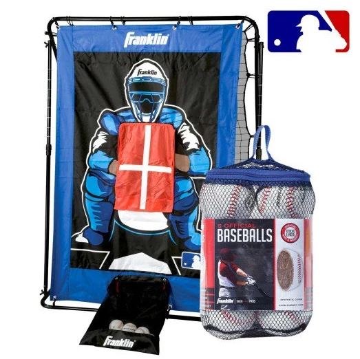 FRANKLIN BASEBALL PITCHING TARGET, RETURN & BASEBALLS SET