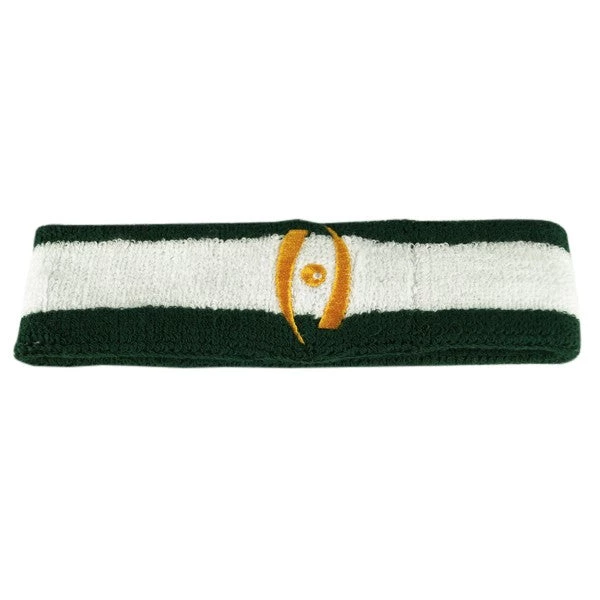 Harrow Icon Striped Headband Forest White Forest Athletic Gold Icon