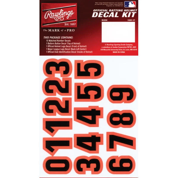 Team Sports Rawlings MLB San Francisco Giants Decal Kit 2 Team Sports Rawlings MLB San Francisco Giants Decal Kit
