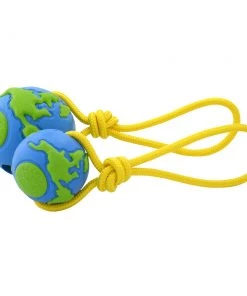 Three Blue Dogs Planet Dog Orbee Ball With Rope