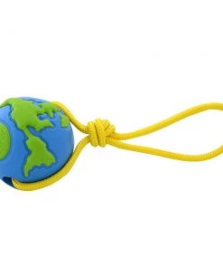 Planet Dog Orbee Ball With Rope Three Blue Dogs