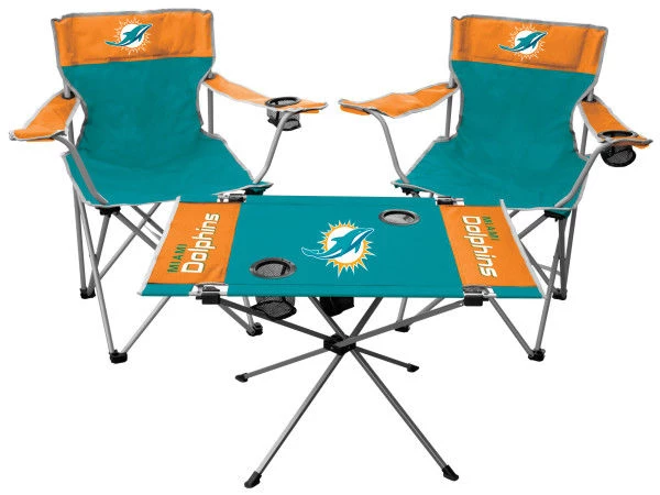 Licenced + Collectibles Rawlings NFL Miami Dolphins 3-Piece Tailgate Kit 1 Licenced + Collectibles Rawlings NFL Miami Dolphins 3-Piece Tailgate Kit