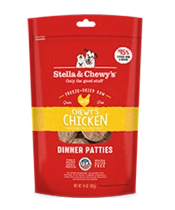 Stella And Chewy's Chewy's Chicken Freeze-Dried Raw Dinner Patties Three Blue Dogs