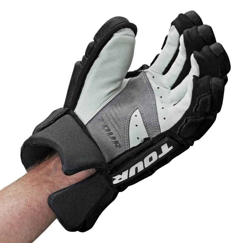 Tour Code 3 Hockey Gloves Black/White 4 Tour Code 3 Hockey Gloves Black/White