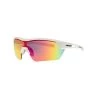 Rawlings Team Sports Youth Half-Rim Sunglasses Shiny White/Smoke With Red Mirror Lens