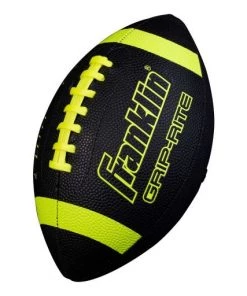 Team Sports FRANKLIN GRIP-RITE® JUNIOR SIZE FOOTBALL BLACK/OPTIC YELLOW